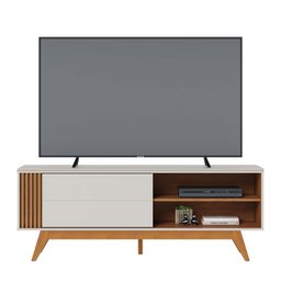 Rack para TV até 60 Polegadas com Pés Madeira Maciça e Porta Deslizante Otawa - 4