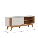 Ver imagem 3 de Rack Ripado para TV até 60 Polegadas 160,4cm Pés em Madeira Maciça Porta Deslizante Otawa Branco
