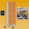 Armário Roupeiro Aço M 8 Portas Pequenas Cor W3 - 10108 Cor:laranja - 2