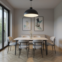 Ver imagem 1 de Cadeira para Sala de Jantar Estofada Pés Aço Cinza Eva 80x51x53,5cm