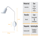 Ver imagem 7 de Arandela New City Articulada 180º - Branca