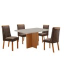 Ver imagem 2 de Mesa de Jantar Olimpia 120cm Tampo MDF Vidro com 4 Cadeiras Yasmin