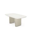 Mesa de Jantar Retangular C/ Vidro para 6 Lugares Lintz 184 Cm - Off White Fosco C/ Pu Bege - - 3