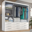Ver imagem 2 de Guarda-Roupa Casal 3 Portas Correr 9 Gavetas com Espelho Capri