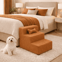 Ver imagem 2 de Escada Escadinha para Pet 3 Degraus com Osso Cor Terracota Veludo Liberty Móveis