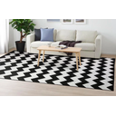 Ver imagem 1 de Tapete Sala Geométrico Zigzag 200X300 Cm Lavável Preto Prata