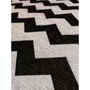 Ver imagem 3 de Tapete Sala Geométrico Zigzag 200X300 Cm Lavável Preto Prata