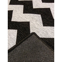 Ver imagem 4 de Tapete Sala Geométrico Zigzag 200x300 Cm Lavável Preto Prata