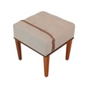 Ver imagem 3 de Puff Macio Estofado em Linho Base Madeira Maciça Relax