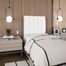 Cabeceira Estofada Cama Box Solteiro Carla 100cm com Frame Suede:branco - 1