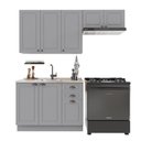Ver imagem 2 de Armário de Cozinha Modulada Compacta Fidelitá Nara 100% MDF 3 Peças 200cm 8 Portas 2 Gavetas sem