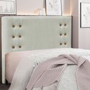 Ver imagem 2 de Cabeceira Casal 1,40m Genova Veludo - Pallazio - Cinza Prata