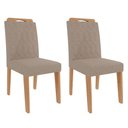 Ver imagem 1 de Kit com 2 Cadeiras Estofadas em MDF Paola Nature/Linho Bege Cimol