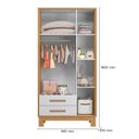 Ver imagem 5 de Guarda-Roupa Infantil 3 Portas com 2 Gavetas Q Encanto Slim Amarelo/Freijó/Branco