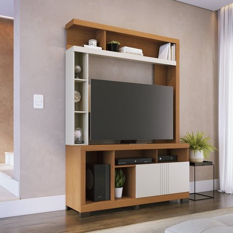 Estante para TV e Home Theater até 50 Polegadas 136,2CMX190CM 2 Portas Elba Marrom