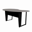 Ver imagem 4 de Mesa Escrivaninha Orgânica Linear 175CMX92CM com Pés Metal para Escritório Corporate F5 Cinza/Preto