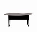 Ver imagem 2 de Mesa Escrivaninha Orgânica Linear 175CMX92CM com Pés Metal para Escritório Corporate F5 Cinza/Preto