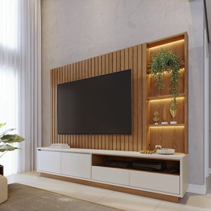 Estante Home Theater com Led para Tvs até 82 Polegadas Cancun