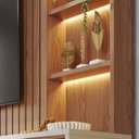 Ver mais imagens de Estante para TV e Home Theater até 82 Polegadas com LED 240CMX198,2cm LED Tvs Cancun Marrom