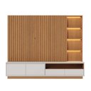 Ver imagem 4 de Estante para TV e Home Theater até 82 Polegadas com LED 240CMX198,2cm LED Tvs Cancun Marrom