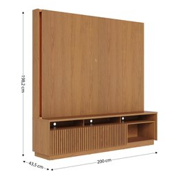 Estante Home Theater para Tv até 75 Polegadas com Led 2 Portas Jordão - 3