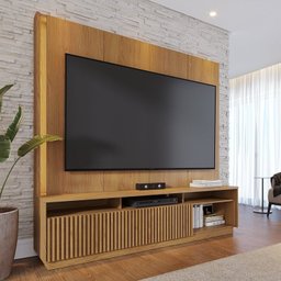 Estante Home Theater para Tv até 75 Polegadas com Led 2 Portas Jordão - 1