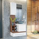 Ver imagem 1 de Conjunto Gabinete Armário Para Banheiro Ravenna Amêndoa