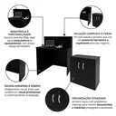 Ver imagem 4 de Kit 2 Peças com Balcão para Atendimento Recepção Consultório e Armário Multiuso Baixo Preto