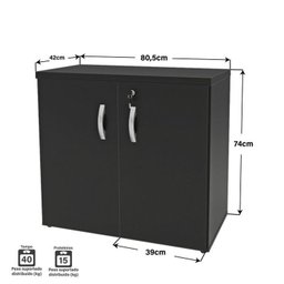 Kit 2 Peças com Balcão para Atendimento Recepção Consultório e Armário Multiuso Baixo - 8