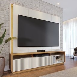 Estante Home Theater para Tv até 75 Polegadas com Led 2 Portas Jordão - 1