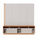 Ver imagem 5 de Estante para TV e Home Theater Ripado para TV até 75 Polegadas com LED 200CMX198,2cm LED 2 Portas Jordão Branco