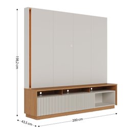 Estante Home Theater para Tv até 75 Polegadas com Led 2 Portas Jordão - 4