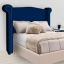 Ver imagem 3 de Cabeceira Estofada Sienna Para Cama Box Casal 140 Cm Suede Azul Marinho - LM DECOR