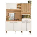 Ver imagem 2 de Armário de Cozinha Compacta 7 Portas 1 Gaveta Yara Branco/Freijó/Off White