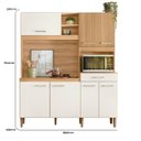 Ver imagem 6 de Armário de Cozinha Compacta 7 Portas 1 Gaveta Yara Branco/Freijó/Off White
