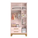 Ver imagem 3 de Guarda-Roupa Infantil 3 Portas com 2 Gavetas Q Encanto Slim Rosa/Acetinado