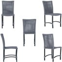 Ver imagem 3 de 5 Cadeiras de Jantar Cannes de Alumínio Pintura Preta Trama Prata