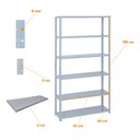 Ver imagem 3 de Kit - 6 Estantes Leve de Metal Reforçada 30 Cm 6 Níveis 25kg por Bandeja - Sa Gôndolas