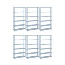 Ver imagem 1 de Kit - 6 Estantes Leve de Metal Reforçada 30 Cm 6 Níveis 25kg por Bandeja - Sa Gôndolas