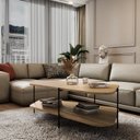 Ver imagem 1 de Mesa de Centro Oval 100% MDF 110X 58 X 35