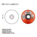 Ver imagem 2 de Kit 50 Discos de Corte Inox 1mm Samurai 115x22mm + 2 Trenas