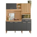 Ver imagem 2 de Armário de Cozinha Compacta 7 Portas 1 Gaveta Yara Cinza/Freijo/Chumbo