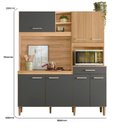 Ver imagem 6 de Armário de Cozinha Compacta 7 Portas 1 Gaveta Yara Cinza/Freijo/Chumbo