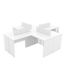 Ver imagem 2 de Estação de Trabalho com 4 Escrivaninhas em L Office Branco
