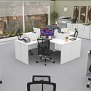 Ver imagem 4 de Estação de Trabalho com 4 Escrivaninhas em L Office Branco