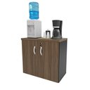Ver imagem 6 de Kit 2 Peças com Balcão para Atendimento Recepção Consultório e Armário Multiuso Baixo Marrom/Nogal/Preto