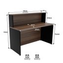 Ver imagem 7 de Kit 2 Peças com Balcão para Atendimento Recepção Consultório e Armário Multiuso Baixo Marrom/Nogal/Preto