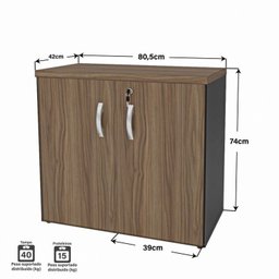 Kit 2 Peças com Balcão para Atendimento Recepção Consultório e Armário Multiuso Baixo - 8