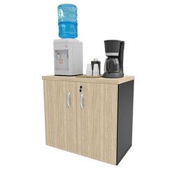Kit 2 Peças com Balcão para Atendimento Recepção Consultório e Armário Multiuso Baixo - 6