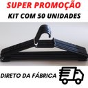 Ver imagem 1 de Cabide Adulto Preto Kit Com 50 Unidades
